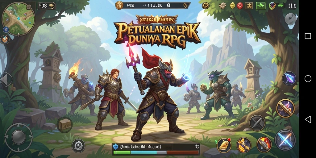 Screenshot F08 menunjukkan pertarungan epik dalam dunia RPG.